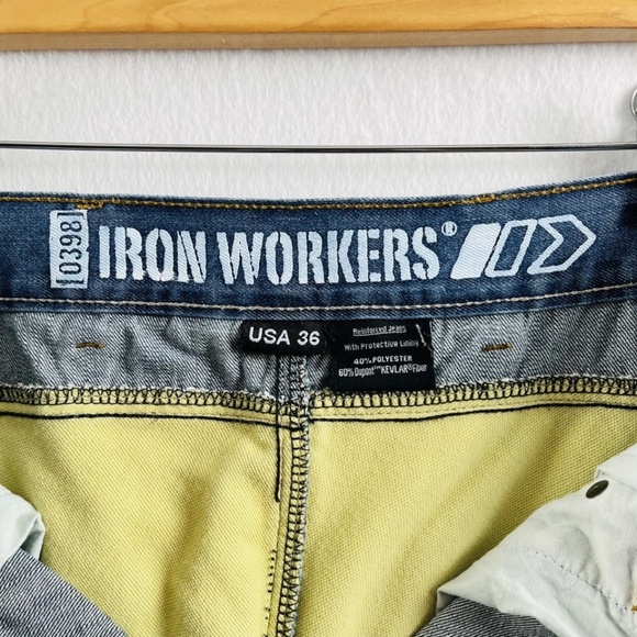 BILT IRON WORKERS Welding Jeans Reinforced w Kevlar 0398 Knee Pads Size 36 - Picture 8 of 12